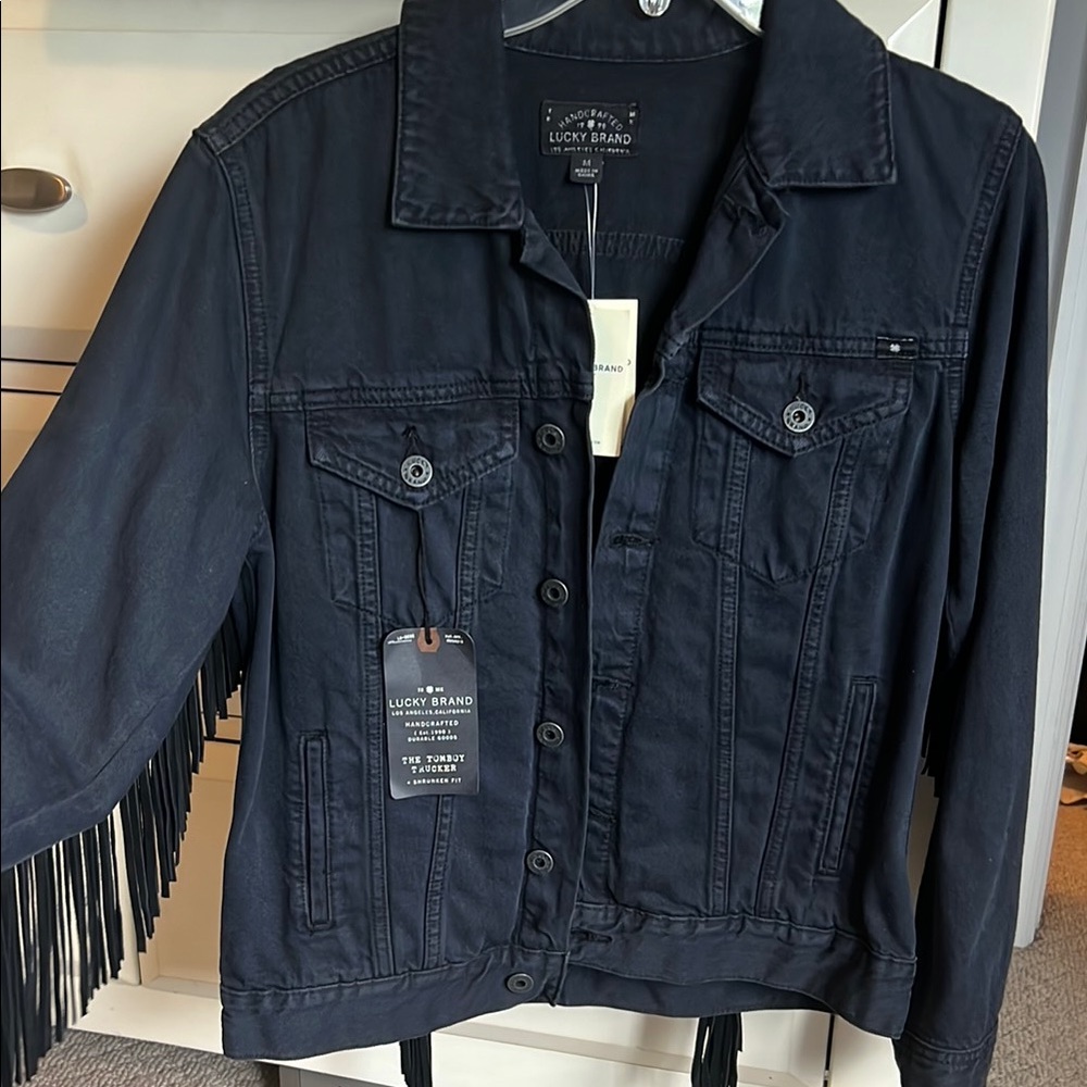 Lucky Brand Black Jean Jacket Classic Denim Style